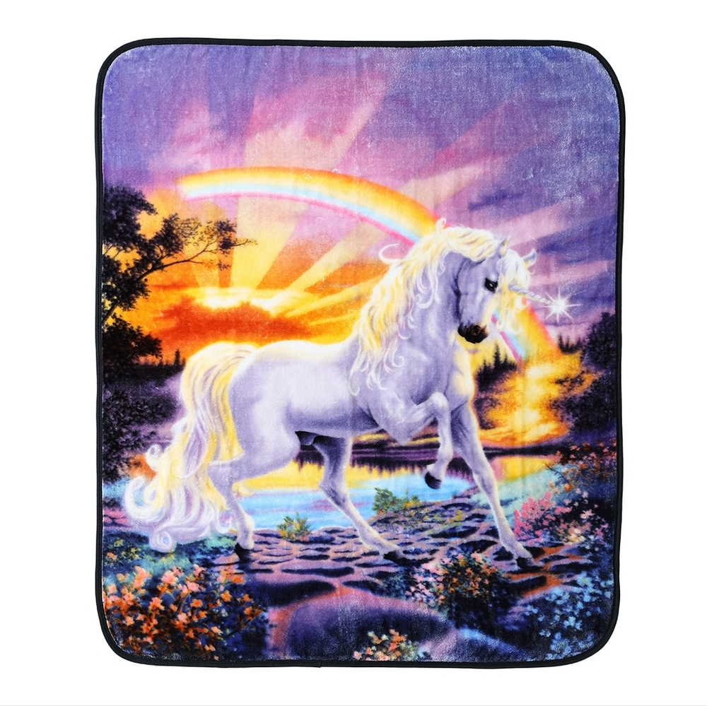 NWT Wild Frontier Unicorn Plush Throw, 50" x 60"